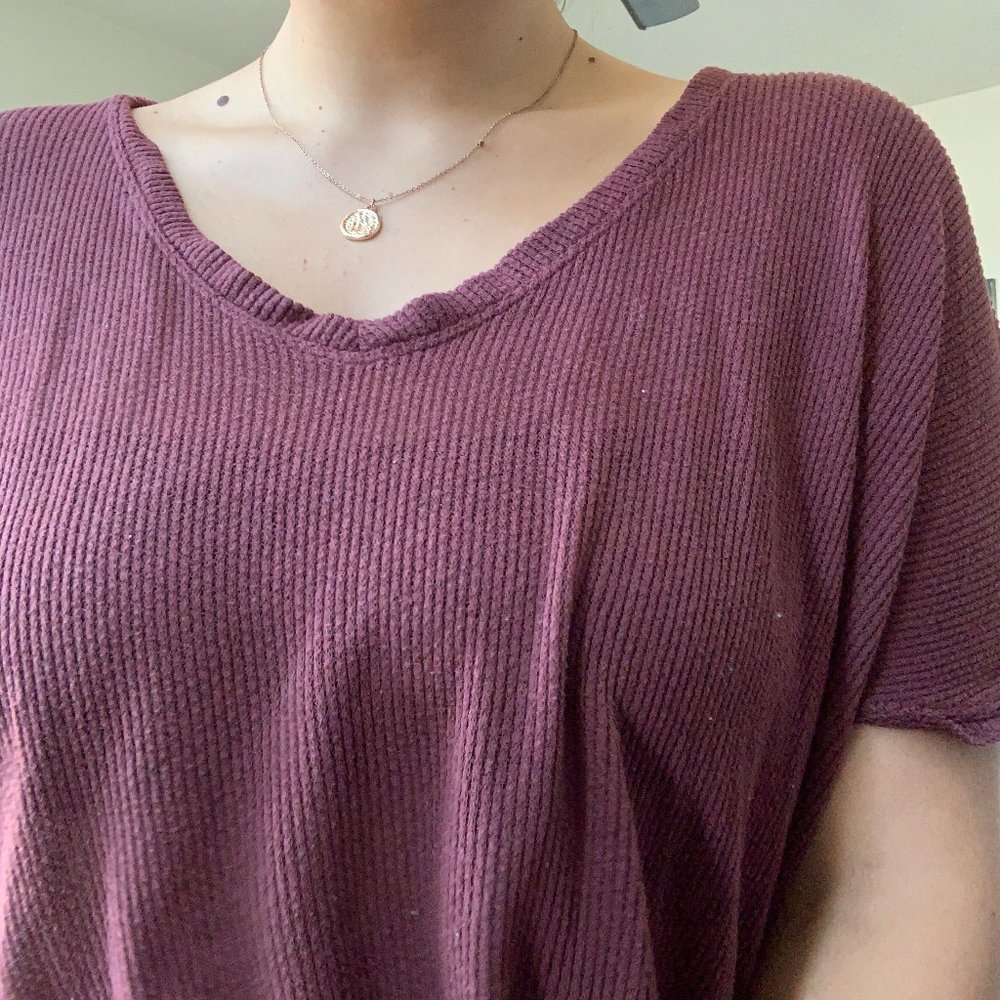 Maroon Mesh Top